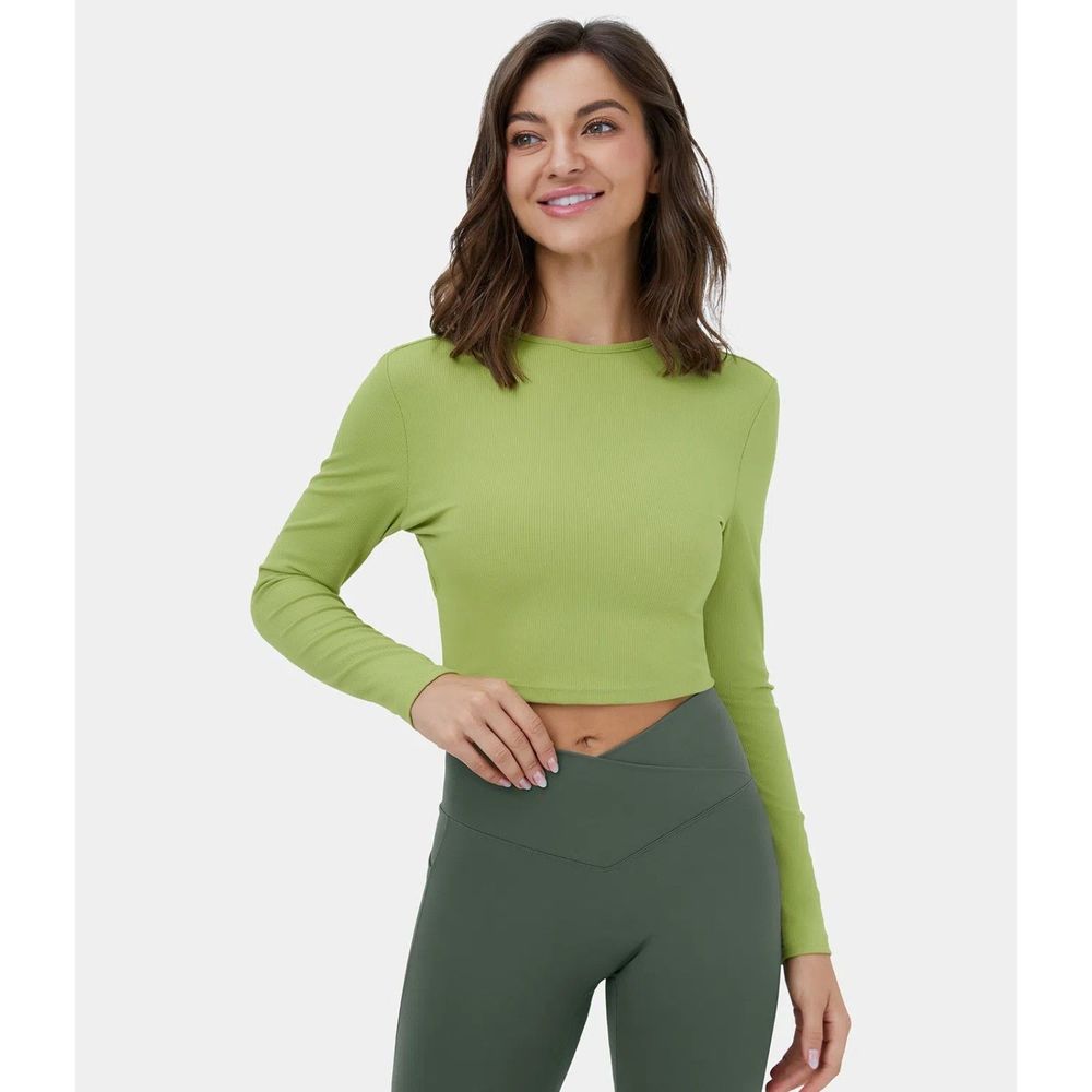 Halara Backless Twisted Cropped Casual Sports Top M